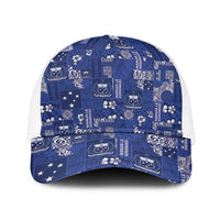 Blue Samoa Manuia Le Kerisimasi Baseball Net Cap Pacific Patchwork Xmas Vibes - Polynesian Pride