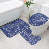 Blue Samoa Manuia Le Kerisimasi Bathroom Set Pacific Patchwork Xmas Vibes - Polynesian Pride