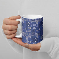 Blue Samoa Manuia Le Kerisimasi Ceramic Mug Pacific Patchwork Xmas Vibes - Polynesian Pride