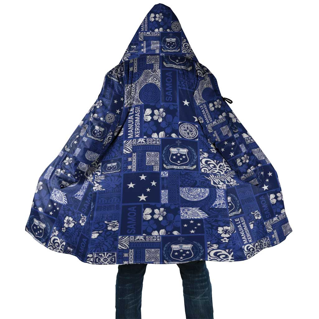Blue Samoa Manuia Le Kerisimasi Cloak Pacific Patchwork Xmas Vibes - Polynesian Pride