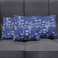 Blue Samoa Manuia Le Kerisimasi Pillow Cover Pacific Patchwork Xmas Vibes - Polynesian Pride