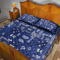 Blue Samoa Manuia Le Kerisimasi Quilt Bed Set Pacific Patchwork Xmas Vibes - Polynesian Pride