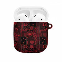 Dark Samoa Manuia Le Kerisimasi AirPods Case Pacific Patchwork Xmas Vibes - Polynesian Pride