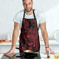 Dark Samoa Manuia Le Kerisimasi Apron Pacific Patchwork Xmas Vibes - Polynesian Pride