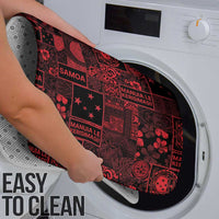 Dark Samoa Manuia Le Kerisimasi Bathroom Set Pacific Patchwork Xmas Vibes - Polynesian Pride