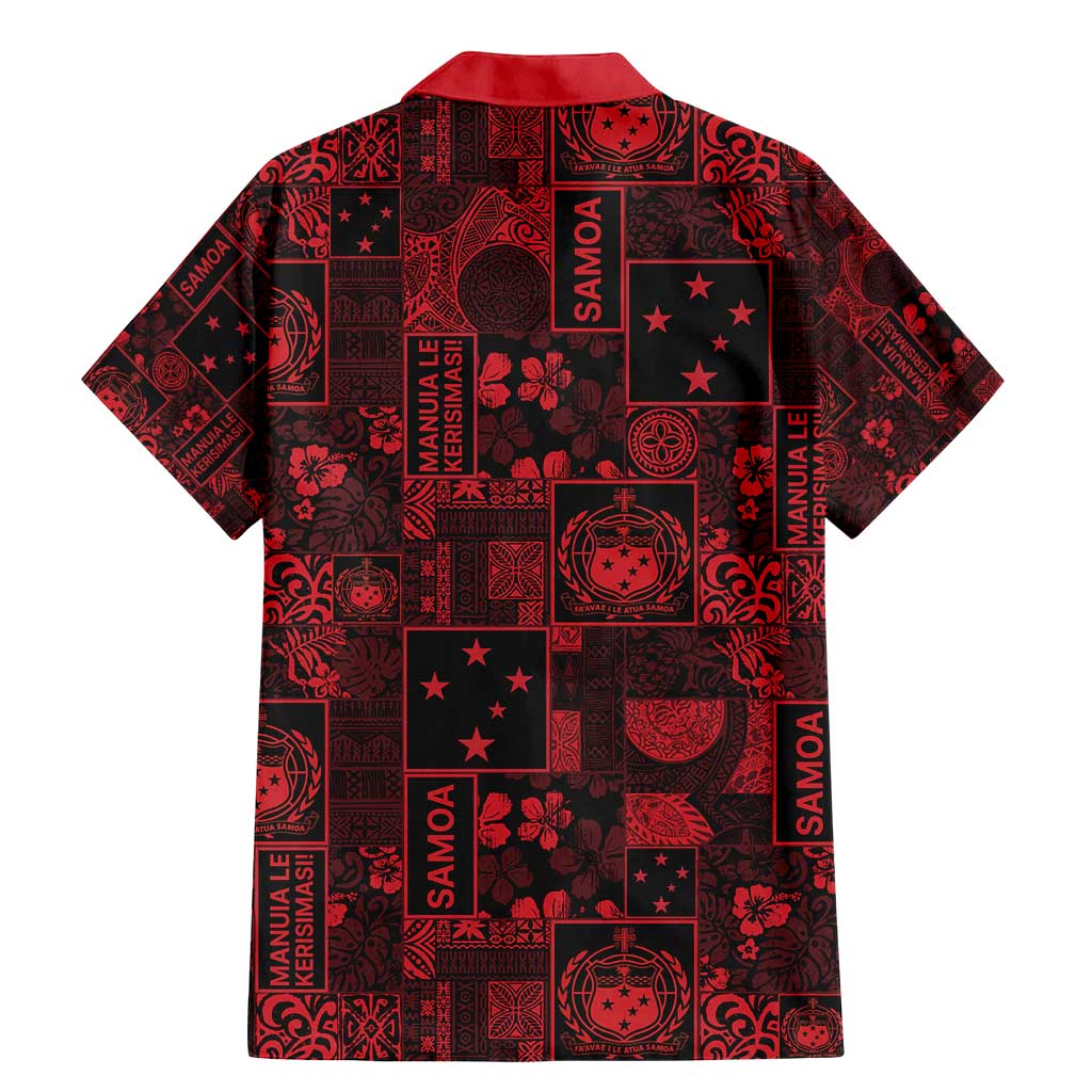 Dark Samoa Manuia Le Kerisimasi Family Matching Mermaid Dress and Hawaiian Shirt Pacific Patchwork Xmas Vibes - Polynesian Pride