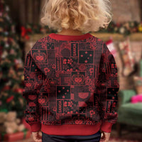 Dark Samoa Manuia Le Kerisimasi Kid Ugly Christmas Sweater Pacific Patchwork Xmas Vibes - Polynesian Pride