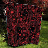 Dark Samoa Manuia Le Kerisimasi Quilt Pacific Patchwork Xmas Vibes - Polynesian Pride