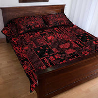 Dark Samoa Manuia Le Kerisimasi Quilt Bed Set Pacific Patchwork Xmas Vibes - Polynesian Pride