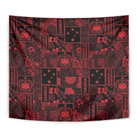 Dark Samoa Manuia Le Kerisimasi Tapestry Pacific Patchwork Xmas Vibes - Polynesian Pride