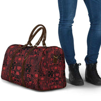 Dark Samoa Manuia Le Kerisimasi Travel Bag Pacific Patchwork Xmas Vibes - Polynesian Pride