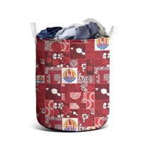 Tahiti Oaoa I Teie Noera Laundry Basket Pacific Patchwork Xmas Vibes - Polynesian Pride