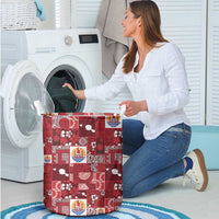 Tahiti Oaoa I Teie Noera Laundry Basket Pacific Patchwork Xmas Vibes - Polynesian Pride