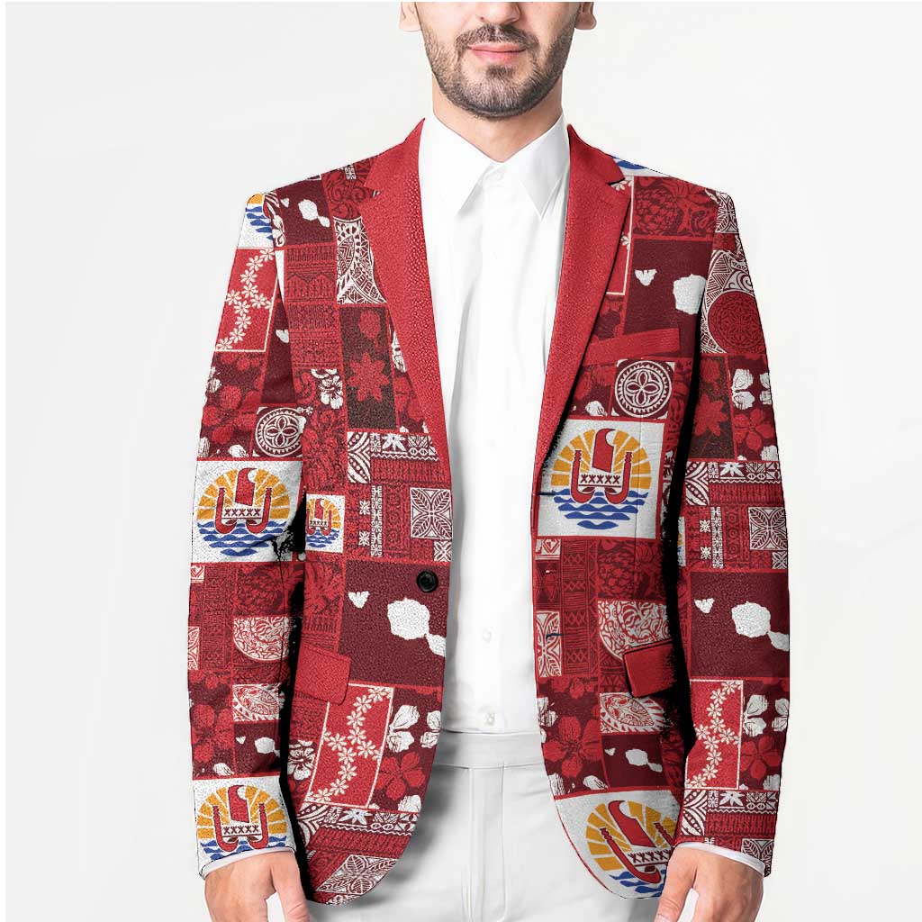 Tahiti Oaoa I Teie Noera Blazer Pacific Patchwork Xmas Vibes - Polynesian Pride