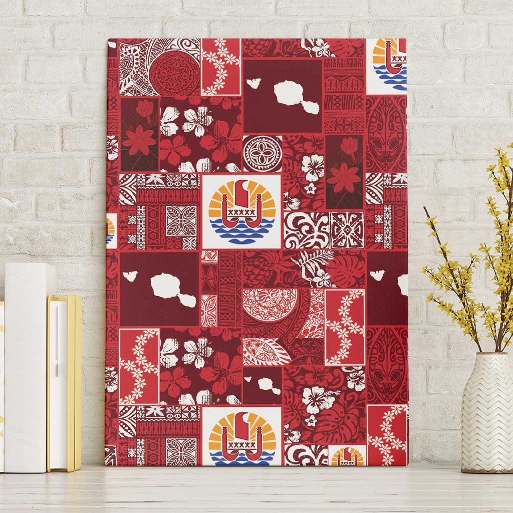 Tahiti Oaoa I Teie Noera Canvas Wall Art Pacific Patchwork Xmas Vibes - Polynesian Pride
