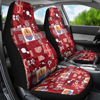 Tahiti Oaoa I Teie Noera Car Seat Cover Pacific Patchwork Xmas Vibes - Polynesian Pride