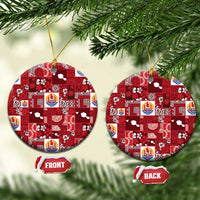 Tahiti Oaoa I Teie Noera Ceramic Ornament Pacific Patchwork Xmas Vibes - Polynesian Pride