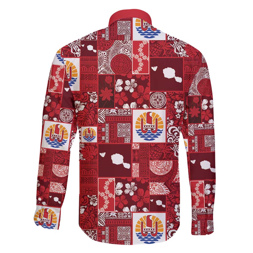 Tahiti Oaoa I Teie Noera Family Matching Off Shoulder Short Dress and Hawaiian Shirt Pacific Patchwork Xmas Vibes - Polynesian Pride