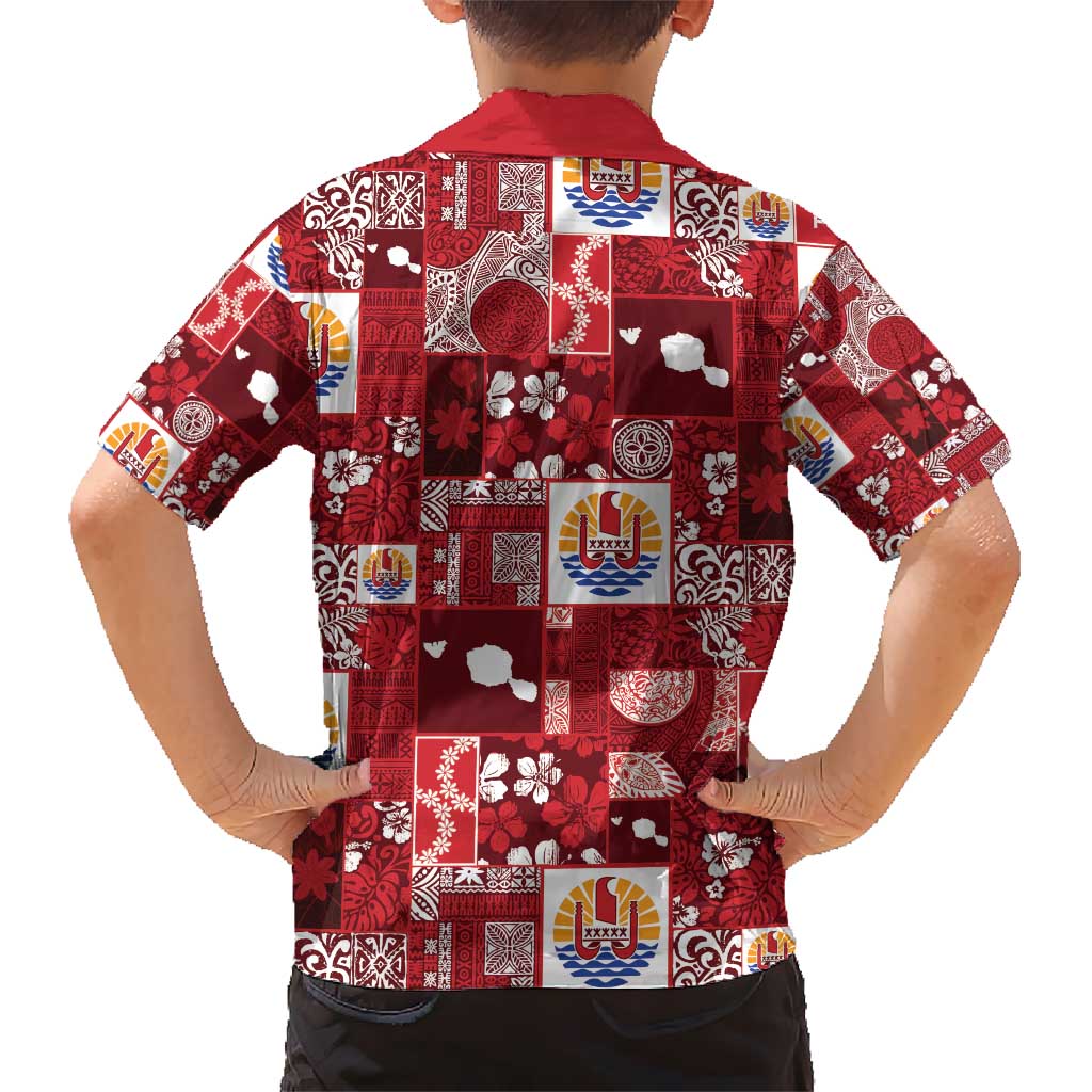 Tahiti Oaoa I Teie Noera Kid Hawaiian Shirt Pacific Patchwork Xmas Vibes - Polynesian Pride