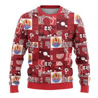 Tahiti Oaoa I Teie Noera Ugly Christmas Sweater Pacific Patchwork Xmas Vibes - Polynesian Pride