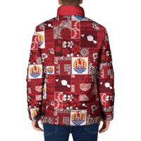 Tahiti Oaoa I Teie Noera Padded Jacket Pacific Patchwork Xmas Vibes - Polynesian Pride