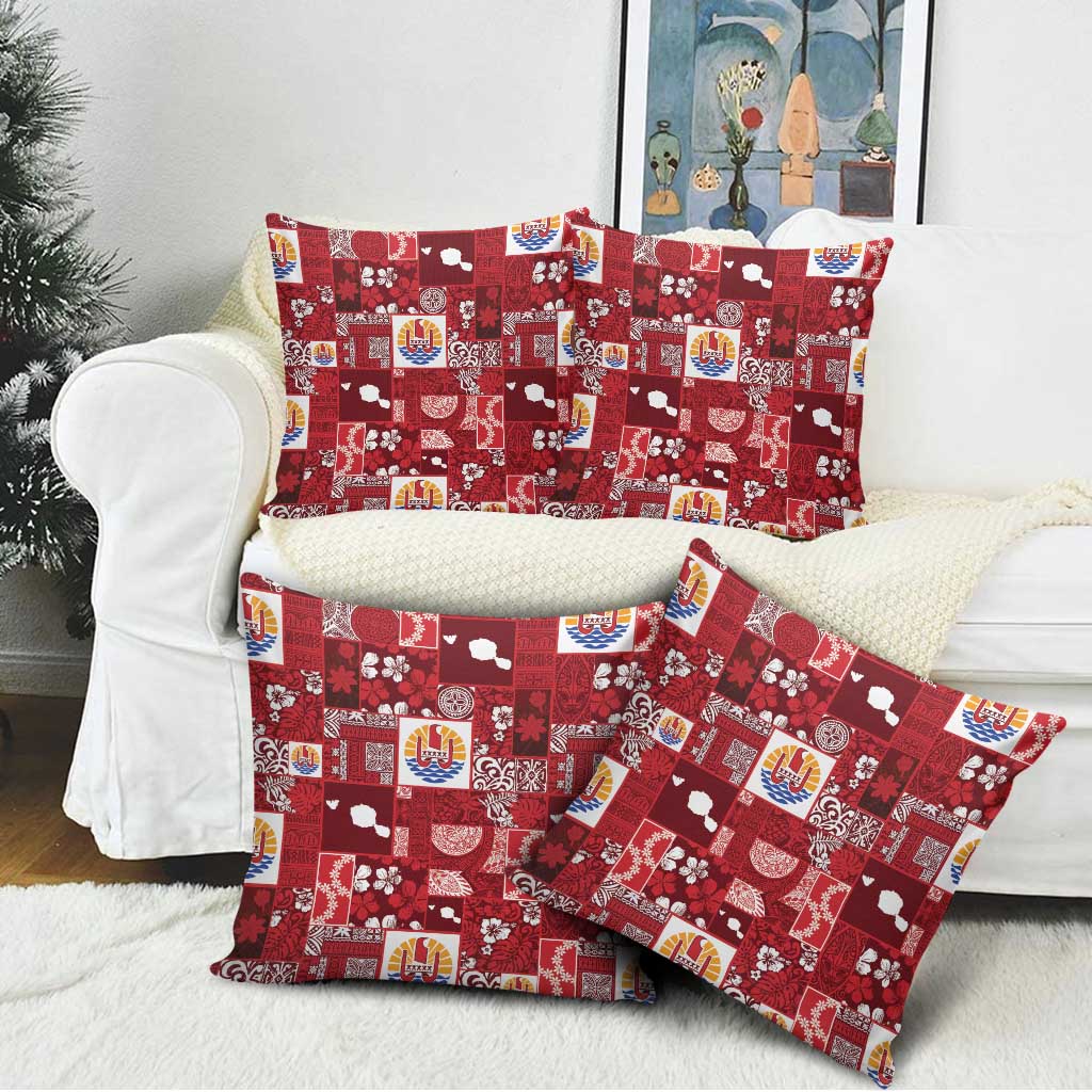 Tahiti Oaoa I Teie Noera Pillow Cover Pacific Patchwork Xmas Vibes - Polynesian Pride