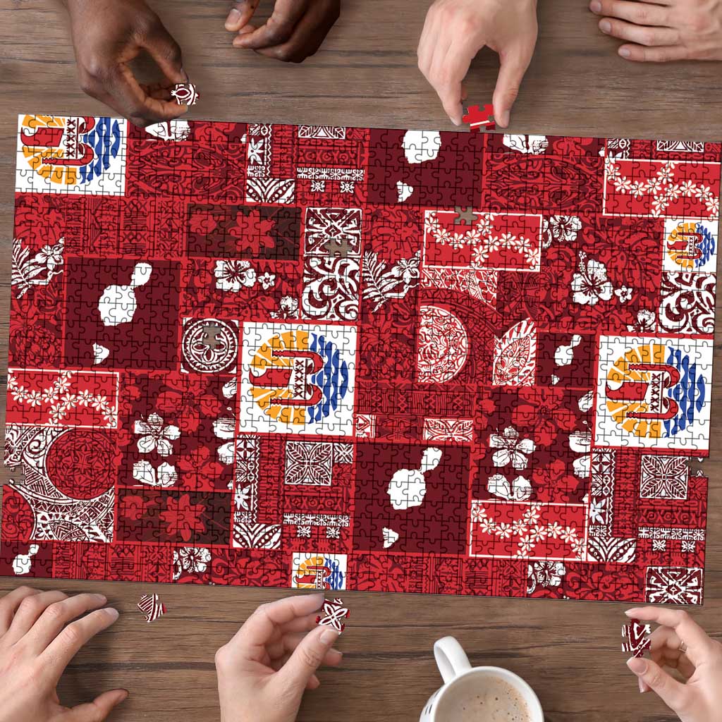 Tahiti Oaoa I Teie Noera Puzzle Pacific Patchwork Xmas Vibes - Polynesian Pride