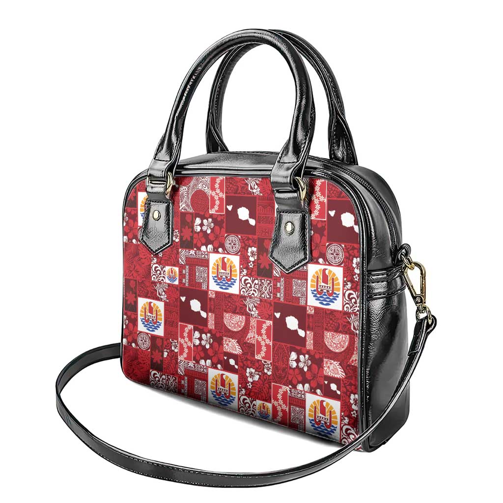 Tahiti Oaoa I Teie Noera Shoulder Handbag Pacific Patchwork Xmas Vibes - Polynesian Pride