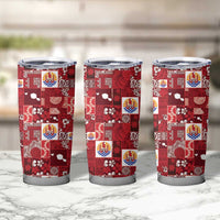 Tahiti Oaoa I Teie Noera Tumbler Cup Pacific Patchwork Xmas Vibes - Polynesian Pride