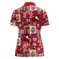 Tahiti Oaoa I Teie Noera Women Polo Shirt Pacific Patchwork Xmas Vibes - Polynesian Pride