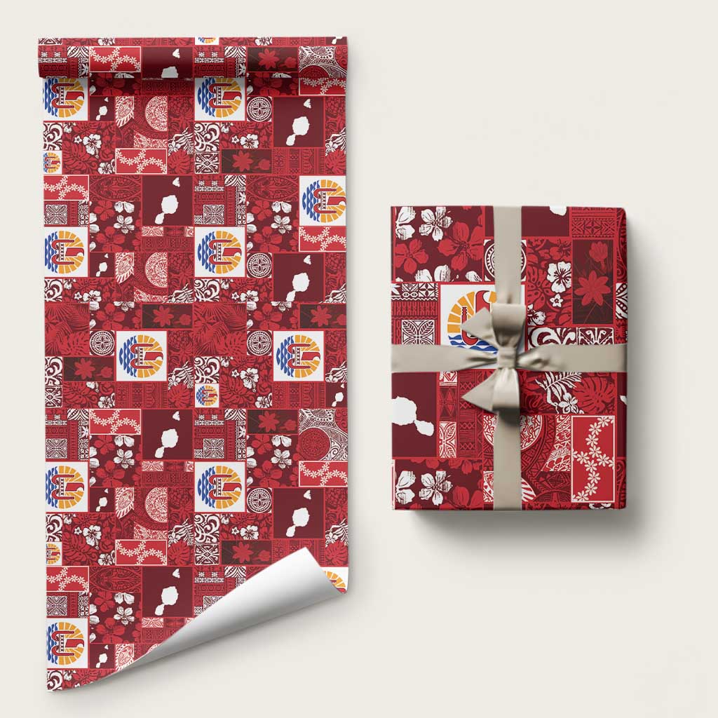 Tahiti Oaoa I Teie Noera Wrapping Paper Pacific Patchwork Xmas Vibes - Polynesian Pride