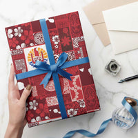 Tahiti Oaoa I Teie Noera Wrapping Paper Pacific Patchwork Xmas Vibes - Polynesian Pride