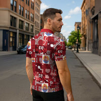 Tahiti Oaoa I Teie Noera Zipper Polo Shirt Pacific Patchwork Xmas Vibes - Polynesian Pride