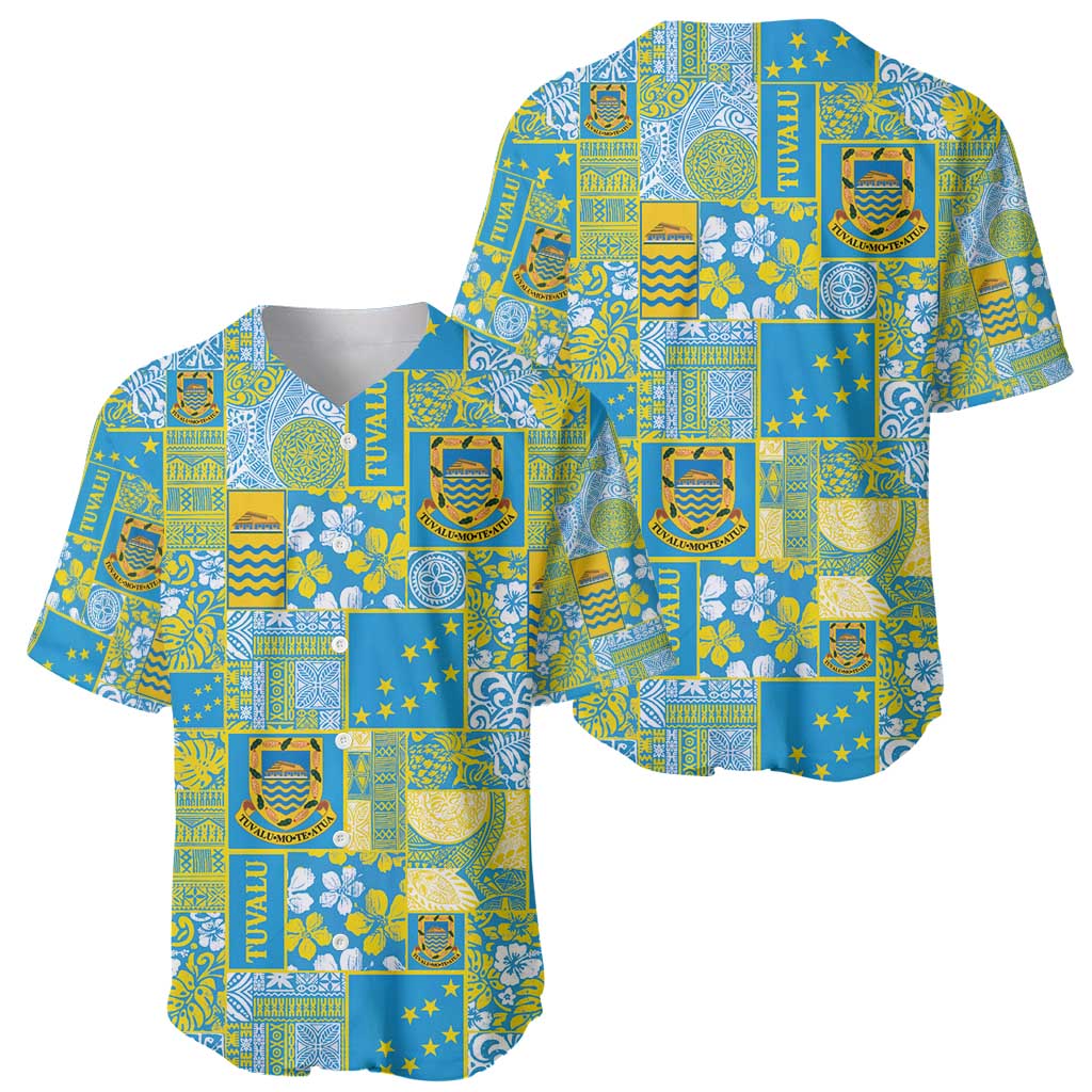 Tuvalu Manuia te Kilisimasi Baseball Jersey Pacific Patchwork Xmas Vibes - Polynesian Pride