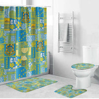 Tuvalu Manuia te Kilisimasi Bathroom Set Pacific Patchwork Xmas Vibes - Polynesian Pride