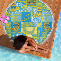 Tuvalu Manuia te Kilisimasi Beach Blanket Pacific Patchwork Xmas Vibes - Polynesian Pride