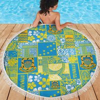Tuvalu Manuia te Kilisimasi Beach Blanket Pacific Patchwork Xmas Vibes - Polynesian Pride