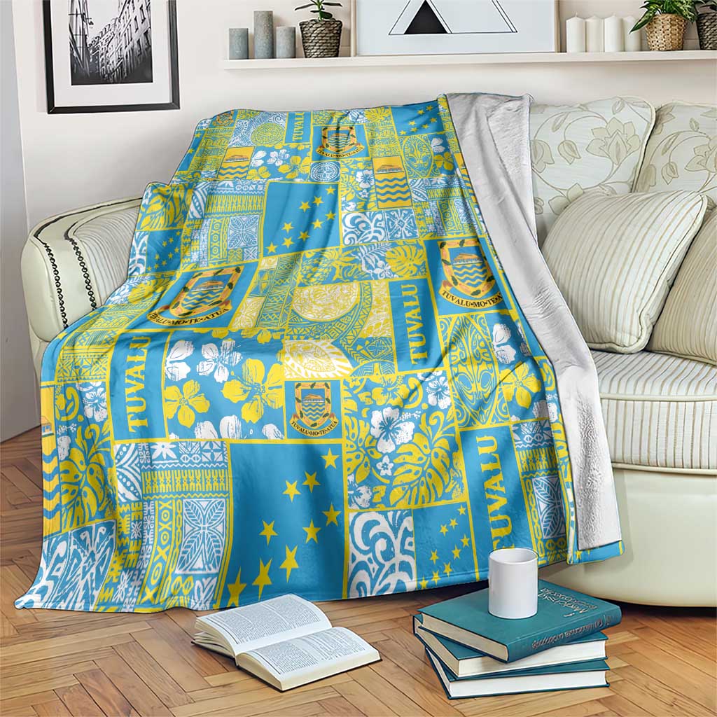 Tuvalu Manuia te Kilisimasi Blanket Pacific Patchwork Xmas Vibes - Polynesian Pride