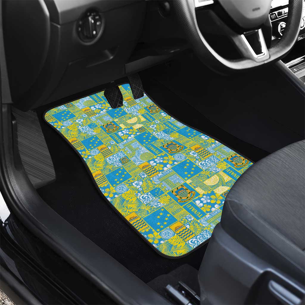 Tuvalu Manuia te Kilisimasi Car Mats Pacific Patchwork Xmas Vibes - Polynesian Pride