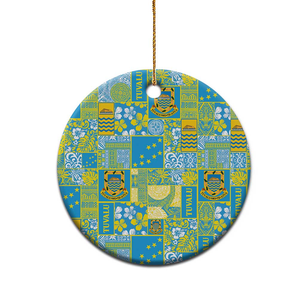 Tuvalu Manuia te Kilisimasi Ceramic Ornament Pacific Patchwork Xmas Vibes - Polynesian Pride