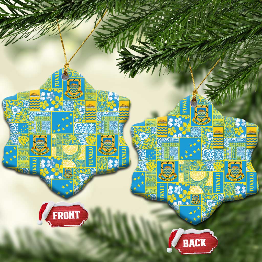 Tuvalu Manuia te Kilisimasi Ceramic Ornament Pacific Patchwork Xmas Vibes - Polynesian Pride