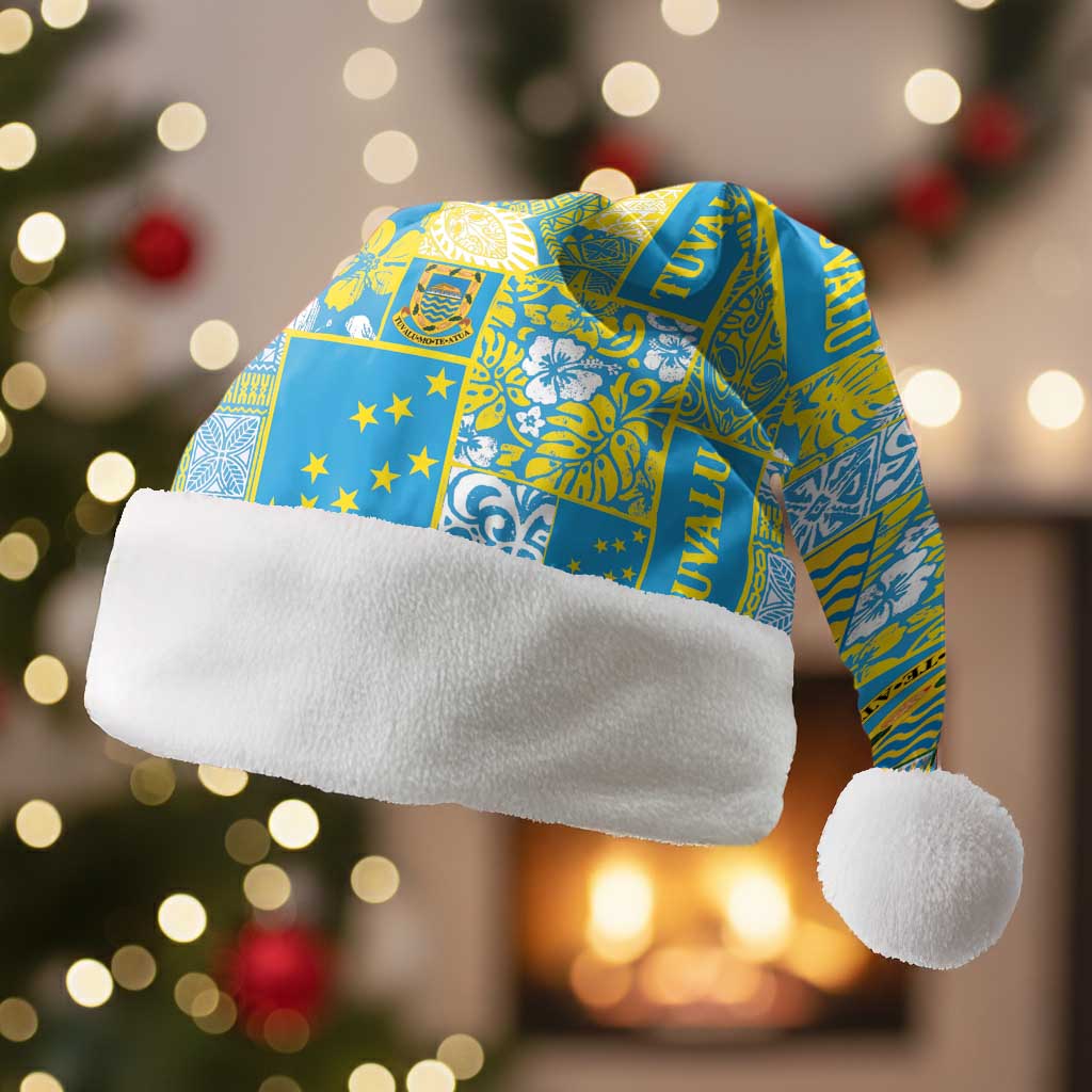 Tuvalu Manuia te Kilisimasi Christmas Santa Hat Pacific Patchwork Xmas Vibes - Polynesian Pride