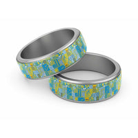Tuvalu Manuia te Kilisimasi Classic Ring Pacific Patchwork Xmas Vibes - Polynesian Pride