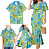 Tuvalu Manuia te Kilisimasi Family Matching Mermaid Dress and Hawaiian Shirt Pacific Patchwork Xmas Vibes - Polynesian Pride