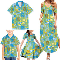 Tuvalu Manuia te Kilisimasi Family Matching Summer Maxi Dress and Hawaiian Shirt Pacific Patchwork Xmas Vibes - Polynesian Pride