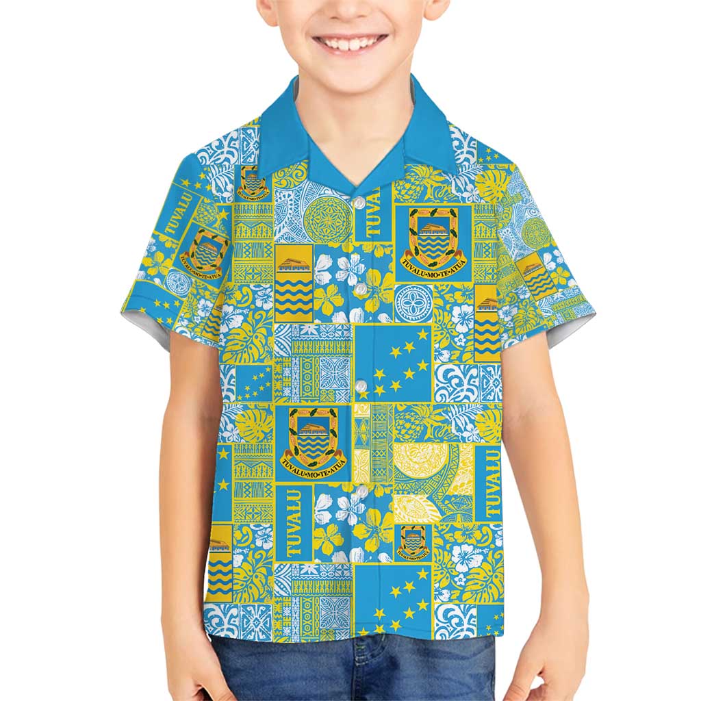 Tuvalu Manuia te Kilisimasi Family Matching Tank Maxi Dress and Hawaiian Shirt Pacific Patchwork Xmas Vibes - Polynesian Pride