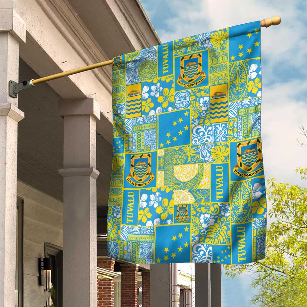 Tuvalu Manuia te Kilisimasi Garden Flag Pacific Patchwork Xmas Vibes - Polynesian Pride
