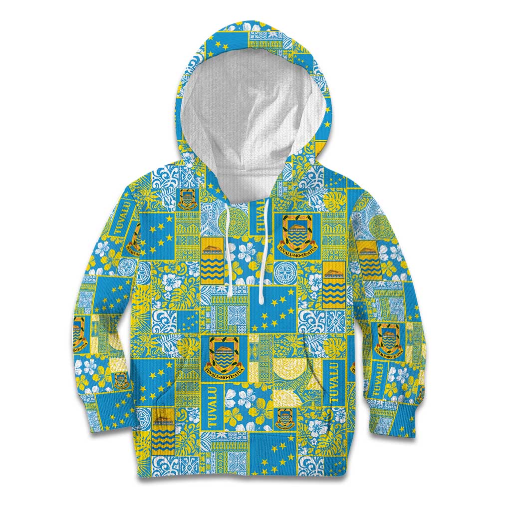 Tuvalu Manuia te Kilisimasi Kid Hoodie Pacific Patchwork Xmas Vibes - Polynesian Pride