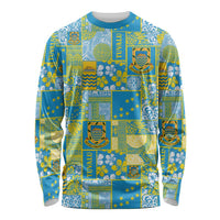 Tuvalu Manuia te Kilisimasi Long Sleeve Shirt Pacific Patchwork Xmas Vibes - Polynesian Pride