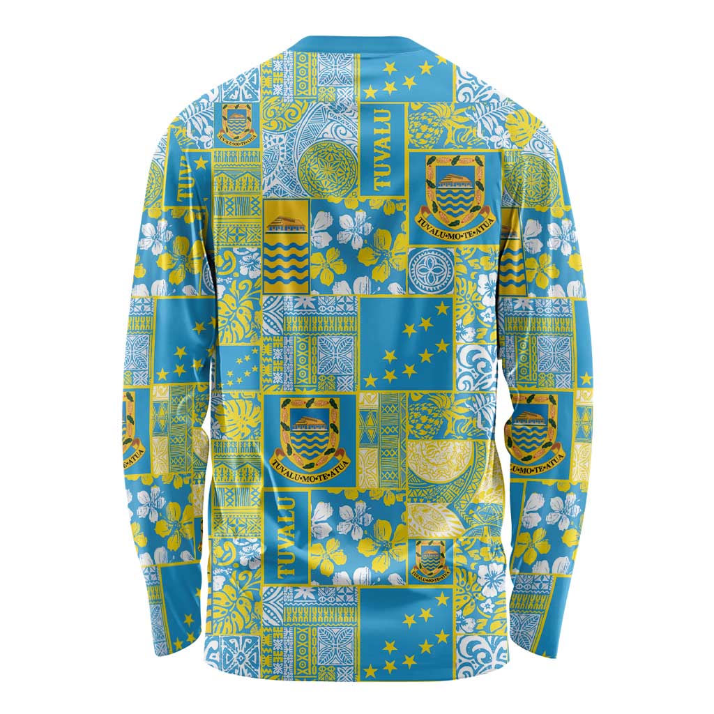 Tuvalu Manuia te Kilisimasi Long Sleeve Shirt Pacific Patchwork Xmas Vibes - Polynesian Pride